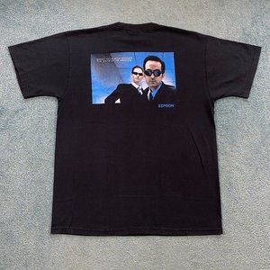 VINTAGE Epson Home Entertainment Shirt Adult Large Black The Matrix Parody 90s